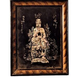 Vintage Mid-Century The Shell Shop Asian Bodhisattva Buddha 7 x 5 Inches